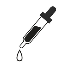 Dropper vector Icon illustration representing medical tool, laboratory equipment, eyedropper symbol, and healthcare design