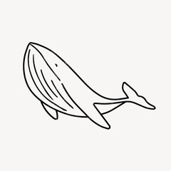 Obraz premium Whale doodle clipart, sea animal illustration