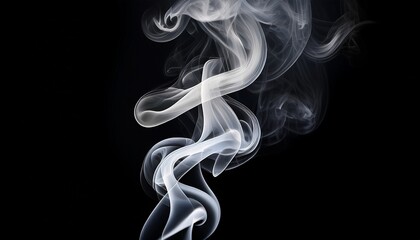 white smoke creating abstract shapes rising slowly on black background perfect for mystery fantasy and horror themed projects
