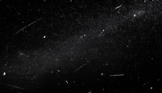 black background with scratches and dust starry sky shooting stars texture grainy grunge style high contrast gritty film stock dark mood