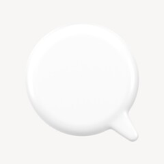 3D speech bubble badge, circle shape graphic