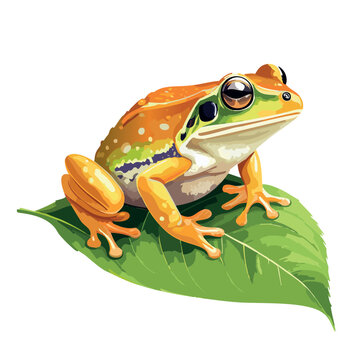 coqui frog on a leaf illustration