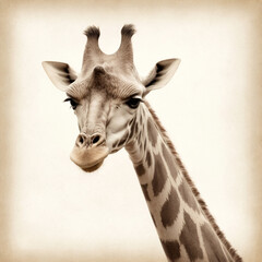 Obraz premium Giraffe gazing peacefully in a tranquil landscape at golden hour