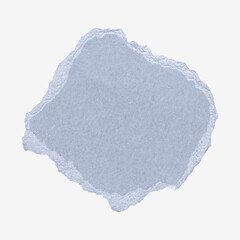 Ripped blue paper, journal collage element