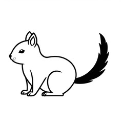 Playful black and white squirrel illustration