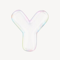 Y letter, 3D transparent holographic bubble