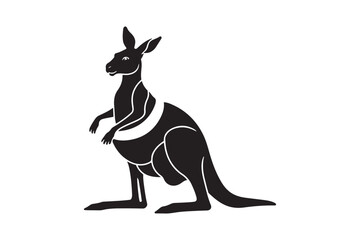 Stylized silhouette of a standing kangaroo