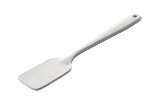 Silicone spatula design with clean mold line and crisp edges, smooth and brandless, isolated on transparent background.