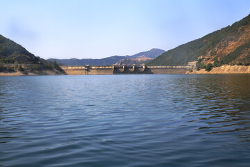 View of the Porma Dam from the Reservoir