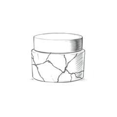 Cracked Cream Jar Sketch.