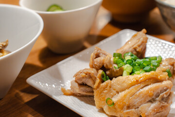 Japanese dinner / 鶏肉となすの夕食
