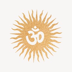 Om sun, spiritual illustration, design resource