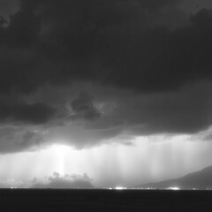 Fototapeta premium Stormy Seascape with Dramatic Sky.