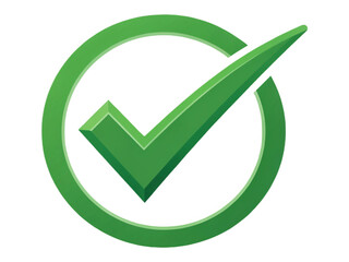 A green check mark inside a circle isolated on transparent background, representing approval, success, and positive confirmation for various applications