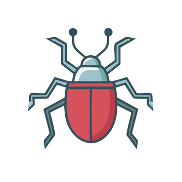 recommend clip art: Stylized Vector Bug Insect with Red Body and Blue Grey Legs