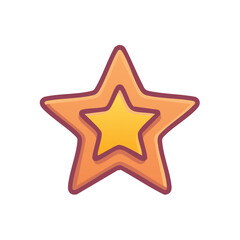 Obraz premium Cartoon Star Shape with Inner Layers and Outline