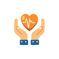 Obraz premium Heart Health in Hands, Medical Care and Protection, Love Life Concept