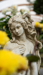 Statue garden stone art sculpture woman nature flower history mythology beauty park peace face figure ancient classic ornament goddess