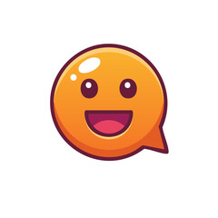 Smiling Chat Bubble Illustration with Happy Expression and Orange Gradient