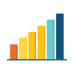 Color bar graph showing upward trend and growth