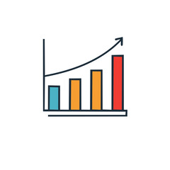 Growing Colorful Bar Graph Showing Upward Trend and Business Progress