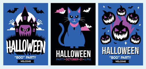 A Spooky Halloween Party Posters Design Collection for your festive celebration needs