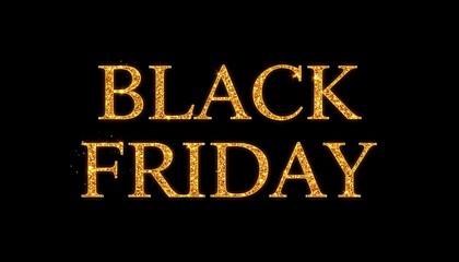Black Friday Gold Glitter Text.