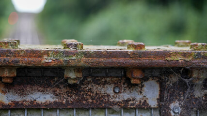 Rust bolt nut metal iron steel texture background abstract industry construction decay corrosion old vintage grunge screw plate bridge