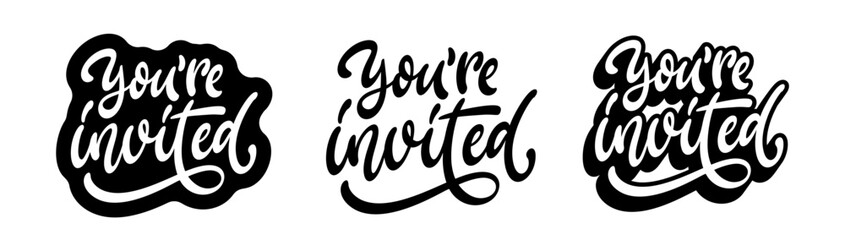 You're invited hand lettering set.