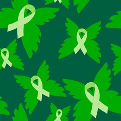 Breast cancer month seamless pink ribbon day mammogram pattern for medical accessories and medicine textiles