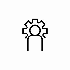 gear person icon sign vector