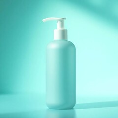 Teal Pump Bottle Product Mockup.