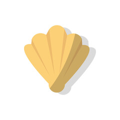 Seashell ocean icon. Summer vacation symbol. Sea creature illustration. Vector marine element.