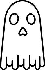Ghost Line Art Icon for Halloween Party, Web, App, Logo, and Seasonal Design. Outlined ghost icon for Halloween use in apps, logos, banners, invitations, party flyers, web, and social media.
