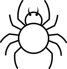 Spider Line Art Icon for Halloween Party, Web Banner, Logo, and Spooky Design. Outlined spider icon for Halloween party, web, banners, flyers, and social media. Spooky line art.
