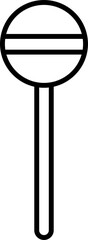 Lollipop Line Art Icon for Halloween Candy, Trick or Treat, Party Flyers, and Sweet Festive Branding. Outlined lollipop icon for Halloween candy themes, trick-or-treat flyers, kids’ party banners.