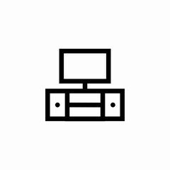 Obraz premium tv cabinet icon sign vector