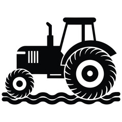farm plow machine silhouette vector art