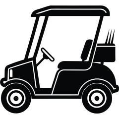 golf cart silhouette vector art