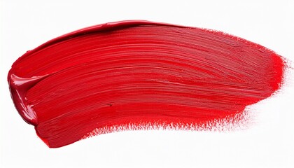 Fototapeta premium stroke of red paint texture on transparent background