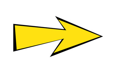 A yellow arrow pointing to the right with