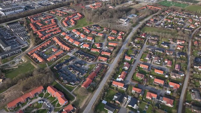 skanderborg aerial skyline city of denmark