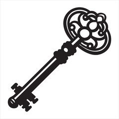 Obraz premium antique key vector art illustration