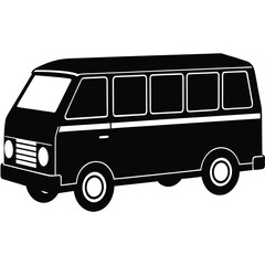 minibus silhouette vector art