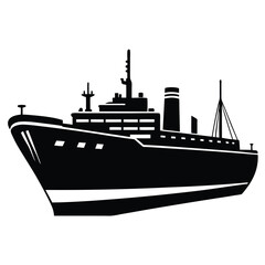 Obraz premium oil tanker ship silhouette vector art
