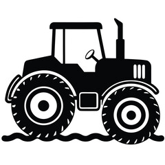 plowing tractor silhouette vector art