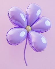 Fototapeta premium a balloon flower against a light background, featuring five petals of a light tone, each resembling an inflate,3D soft pop.