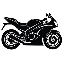 sports bike silhouette vector art