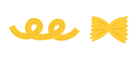 Macaroni png pasta food doodle in yellow cute graphic