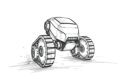 Futuristic Robot Sketch. (1)